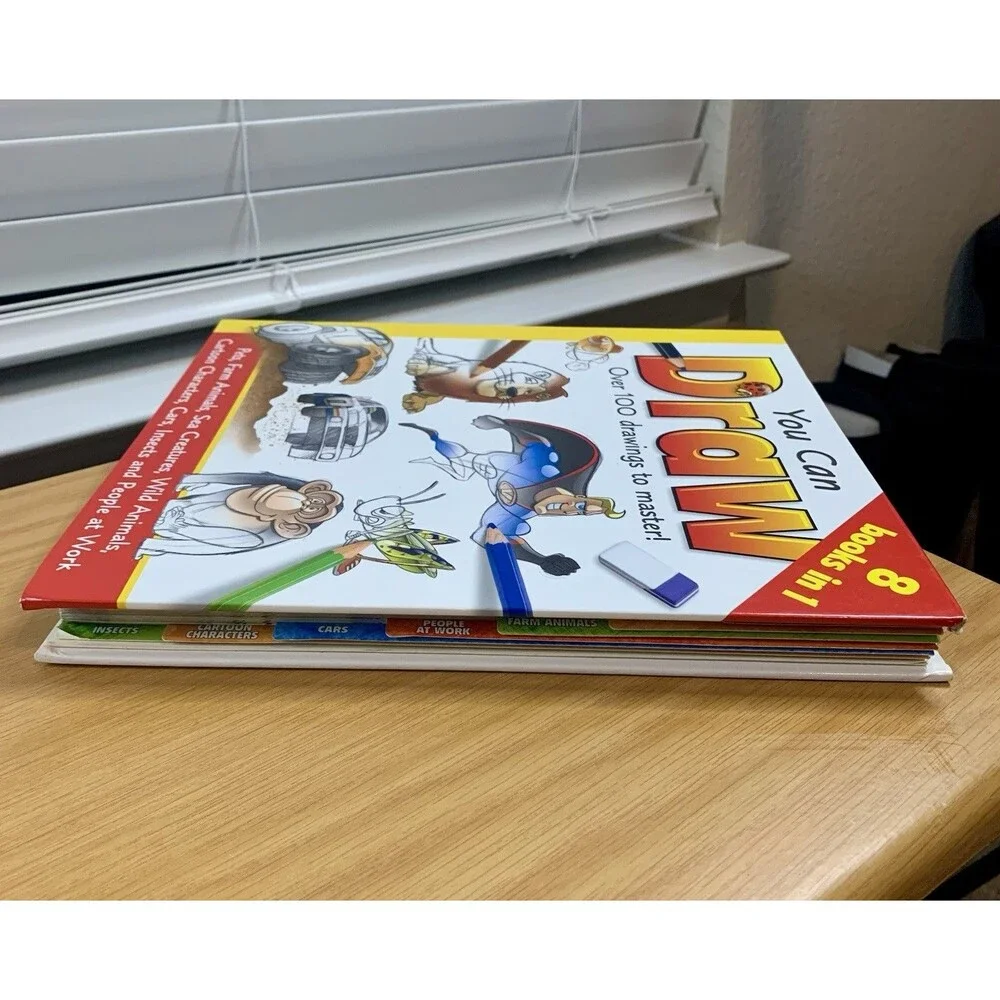 YOU CAN DRAW Learn Over 100 Drawings 8 Books Cars Animals Sea Insects Cartoon